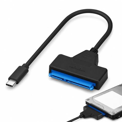 Ouitble Adattatore SATA a USB C per SSD/HDD da 2,5 pollici, Convertitore di Cavo Adattatore da Tipo C a SATA Supporta Cavo Convertitore di Disco Rigido UASP da 6 Gb/