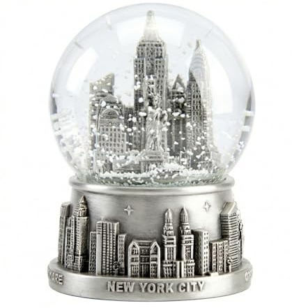 New York City Silver Lined Snow Globe 65mm NYC Souvenir