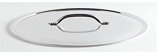 Pentole Agnelli Alluminio 2 mm Coperchio Tondo con Ponticello senza Orlo, Lucido, Argento, 18 cm