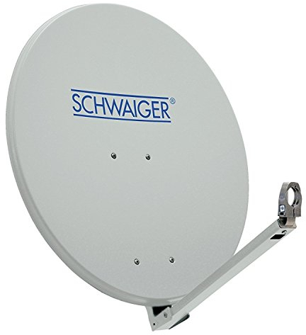 SCHWAIGER 210 Antenna satellitare offset Antenna LNB braccio di supporto per montaggio su palo in acciaio 74,5 x 84,5 cm bianco