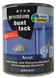 Profi Farben Premium Buntlack 2in1 Lack und Grundierung Acryl glänzend 0,75 L Farbwahl, Farbe (RAL):RAL 8011 Nussbraun