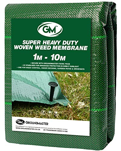 GroundMaster 125 g/m² Unkrautvlies Extra Stark - Vlies gegen Unkraut für Garten, Hochbeet usw., Unkrautfolie Wasserdurchlässig, Bodengewebe Unkrautfolie für Hauseinfahrt usw. - Grün (1 x 10 m)