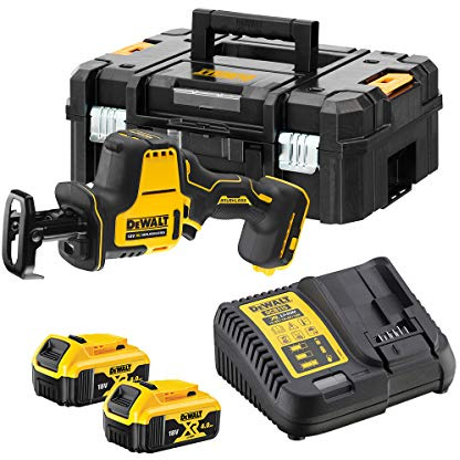 DeWalt DCS369M2-QW Scie Sabre Compacte - XR 18V 4 Ah - Brushless - 2 Batteries - En Coffret TSTAK