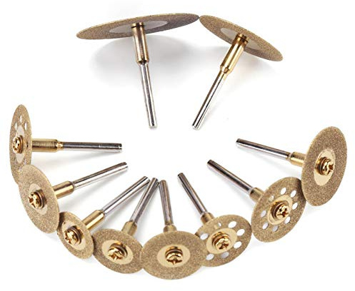 SALUTUYA 10 pièces meule diamantée, disques à tronçonner diamantés jeu de meules, ensemble de meules diamantées plaquées titane, pour outil rotatif