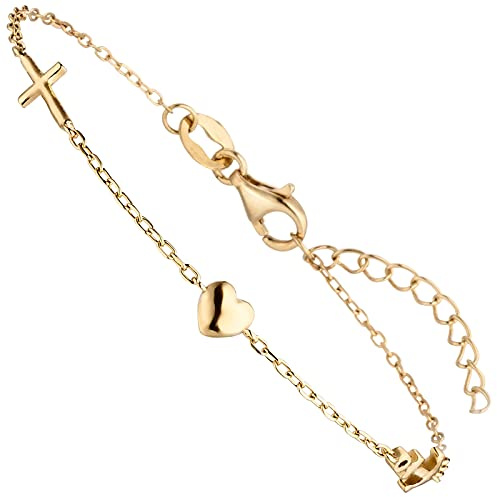 Jobo Damen-Armband Glaube Liebe Hoffnung aus 925 Sterling Silber 19 cm