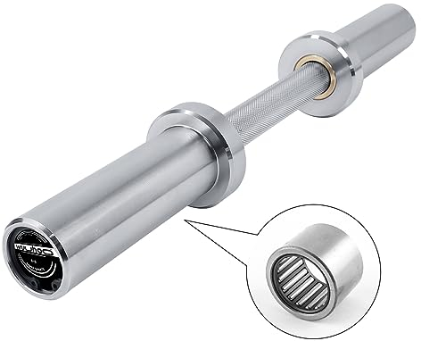 wuuhoo® Kurzhantelstange Wayne, Hantelstange olympische Scheibenaufnahme 50mm bis 160 KG, Kurzhantel mit 6,5 KG Eigengewicht, Stahl verchromte Hantel mit gerändeltem Griff - Fitnessgerät für Zuhause