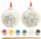 Set DIY Christbaumschmuck Weihnachtsschmuck Weihnachtsanhänger Weihnachtskugeln zum Personalisieren, Selbstgestalten & Bemalen mit 6 Farben und Pinsel, Geschenkidee, 6cm (2 Kugeln Weihnachten)