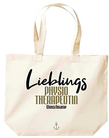 Shirtinstyle Beutel Tasche, Lieblingsmensch Lieblings Physio Therapeutin mit Wunschname, Jute Name Wunschtext, Shopper, Beutel, Tasche, Farbe Natur