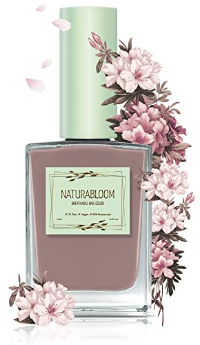NATURABLOOM Nagellack schnelltrocknend beige (Meteor Shower) - natürlicher Nagellack mit veganer Formel - atmungsaktiv, nachhaltiger und langanhaltend, 14 ml