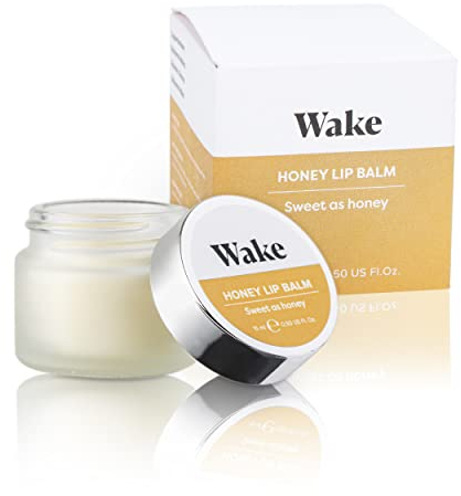 Wake Skincare Honey Lip Balm - Natural Beeswax Lip Balm - Coconut Lip Balm - Natural Lip Balm with Avocado Oil and Vitamin E - Lip Care for Hydrated Lips