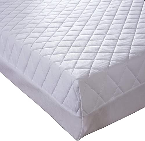 Brillars Thick Cot Bed Mattress 160x80 cm - Extra Breathable Baby Toddler Foam Hypoallergenic Quilted Zip Removable White Cover Made in England (160 x 80 x 13 CM)