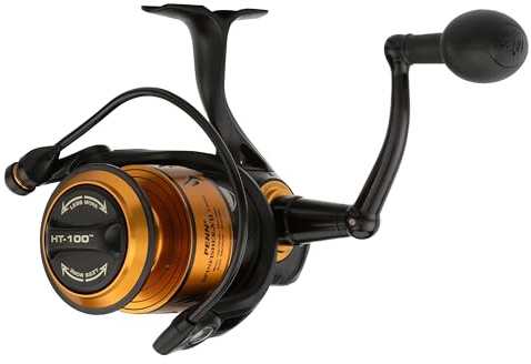 Penn Spinfisher VII Spinnrolle, Live Liner & Longcast | Salzwasser-Seeangelrolle mit IPX5-Dichtung und CNC | Angler für Boot, Küste, Brandung und Felsen | Mehrere Größen | Schwarz-Gold