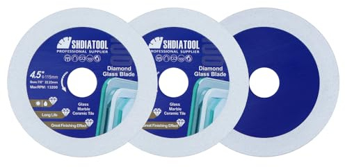 SHDIATOOL Diamant-Glas-Trennscheibe 115mm Sägeblatt, Ultra-Dünn-Trennscheibe für Fliesen Keramik Porcelaim Marmor 115mm (3er Pack)