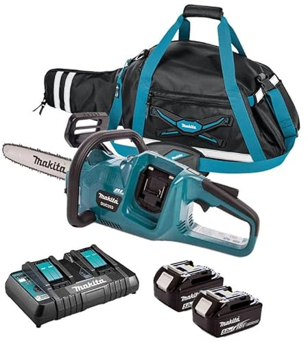 Makita DUC353PT2X Kettensäge 36 V LXT (2 x 5,0 Ah) mit Ladegerät und Tasche