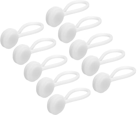 sourcing map Magnetic Cable Clips 4.3 Inch x 0.6 Inch White Magnetic Cord Organizer Cable Ties Reusable Twist Ties for Home, Kitchen, Office, 10 Pcs
