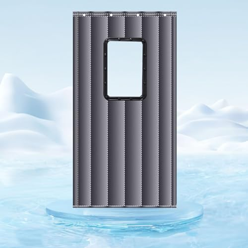 ATYUJKB Wärmeschutzvorhang für Fenster mit Transparenten Fenstern 110x210cm, Thermovorhang Kälteschutz mit Fenster, Magnet Thermovorhang Tür, Upgrade Thermo Türvorhang Ohne Bohren