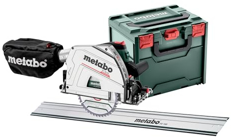 metabo Tauchkreissäge KT 66 BL - 1200 W, 66 mm Schnitttiefe, 165 mm Sägeblatt-Ø, 5000 U/min - Präzisionsführung, variable Drehzahl, wandnahes Sägen - Inkl. metaBOX 340, Führungsschiene und Zubehör