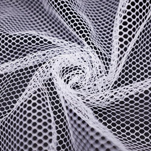 Tela de Malla Blanca de 157 * 150 CM, Ligeramente Elástica, Para Proyectos de Costura, Bolsas de Compras, Bolsillos de Mochilas, Correas y Ropa de Red