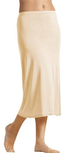 BestSale247 Damen Unterrock ca. 70 cm - Unterröcke Elegantes Unsichtbar Underskirt (Beige, L-XL)