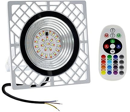 Faretto LED da esterno Proiettore LED RGB 50W Faretti Da Giardino Paesaggio IP65 Luce Di Inondazione Esterna Impermeabile For La Decorazione A Parete Del Prato Del Cortile Del Patio(White - No Plug)