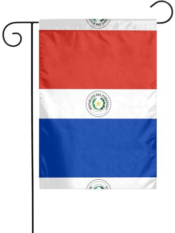 Banderas decorativas de jardín de Paraguay, banderas colgantes de jardín de 12 x 18 pulgadas, banderas de jardín pequeñas, banderas de invierno para exteriores