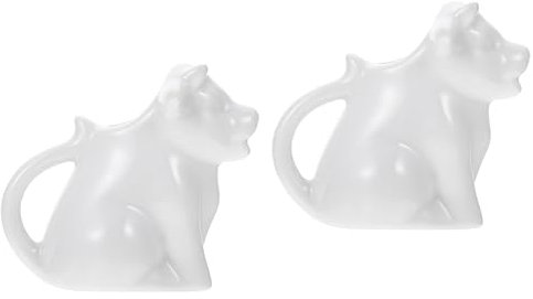 MOLUCKFU 2St Milchkännchen aus Keramik Kanne zum Servieren von Milch Milchsirup-Server Krug für Kaffeesahne espressobecher keramik espressotassen keramik Milchkrug kaffee schaum tasse Weiß