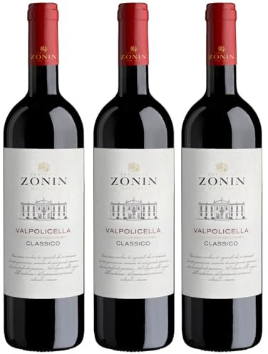 Zonin Classici Valpolicella DOC Classico Rotwein Wein Trocken Valpolicella Italien inkl. FeinWert E-Book (3 x 0,75l)