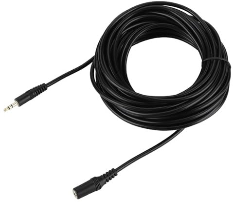 3.5mm Male to Female Audio Extension Cable Jack Aux Cable HiFi Sound Quality Universal Compatibility Convenient Easy Use for Smartphones Black PVC 30m Long (10m / 32.8ft)