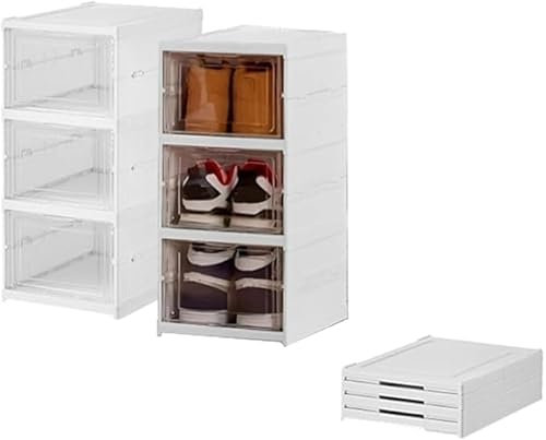 Scarpiera pieghevole a 3 strati-salvaspazio e impilabile-conservazione scarpe con ventilazione e protezione dalla polvere-ideale per ingresso, corridoio e camera da letto
