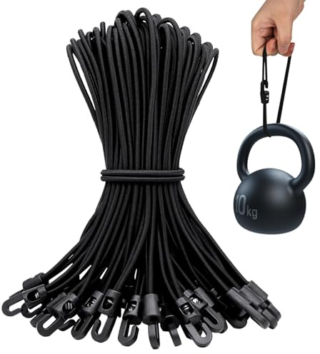 YYTECH Corda Elastica Per Teloni 25 cm, 40 Pezzi Elastici Con Gancio, Tenditori In Gomma,Cavi Elastici Con Ganci Occhielli,Per Teli Occhiellati, Per Teloni Tenda Rete Campeggio