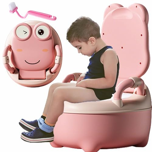 SUQ Töpfchentrainer, Toilettensitz Kinder, Kindertoilette, Töpfchen-Trainer für Kindern, für Babys und Kinder stabiler Babytopf, kinderfreundliches Design, lustige Art Üben von Kleinkindern (Rosa)