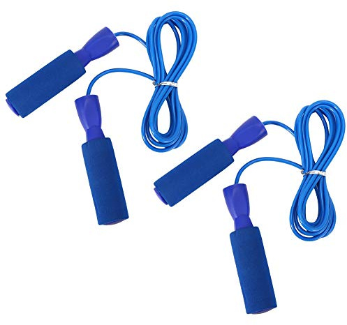 2 Stücke Einstellbare Geschwindigkeit Springseil Fitness Übung Training Tools für Erwachsene Studenten (Blau)