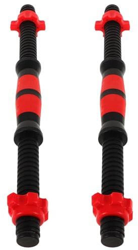 MAGICLULU Barra con Manubri da 40 CM per Allenamento Forza Maniglia per Bilanciere con Zigrinatura Antiscivolo e Collari Spinlock Set per Esercizi Braccia Spalle e Gambe Colore Casuale
