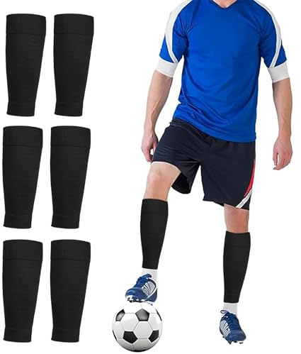 KASLCWA Calzettoni Tagliati Calcio, 3 Paia Calzino Tubolare Calcio, Calze Calci Tube per Calci, Basket, Ciclismo, Alpinismo e Altri Sport, Nero