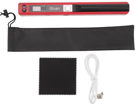 BAFOVY Tragbarer Scanner für A4 Dokumente, Handscanner für Bilder mit USB-Anschluss, kein Treiber benötigt, PDF und JPEG Format mit 32 GB Speicherkarte