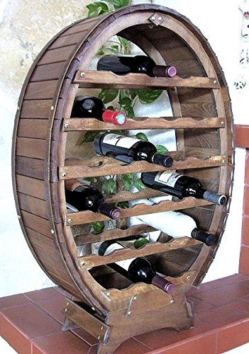 DanDiBo Weinregal Weinfass für 24 Flaschen Braun gebeizt Bar Flaschenständer Fass Flaschenhalter Flaschenregal