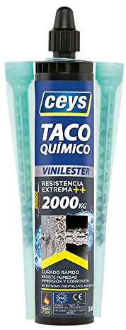 Ceys - Taco quimico resina vinylester - Alta resistencia +2000 Kg - Endurecimiento rápido - 300 ml