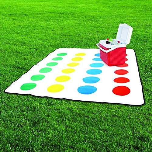 Twister Picknickdecke mit Drehscheibe als Schlüsselanhänger - Picknick Decke mit Drehscheibe als Schlüsselanhänger