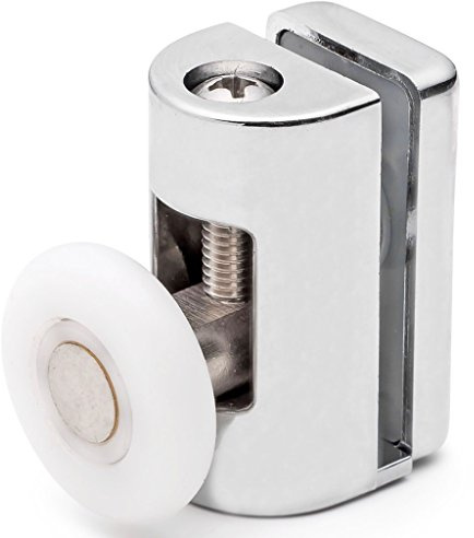 ShowerPart Single Top Shower Door Rollers/Wheels/Runners L073, Diameter 25mm, Wheel Thickness 6mm, Chromed Plastic Cover, Shower Door Replacement Parts, 2X