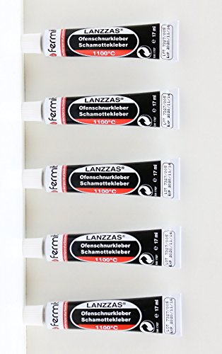 5 Tuben Ofenschnurkleber Schamottekleber Dichtschnurkleber Hochtemperaturkleber 1100°C Tube 17 ml Farbe beige