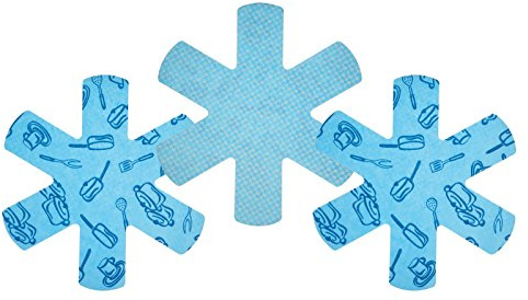 KitchenCraft Anti-Scratch Pan Protectors, 38 cm (15) - Blue (Pack of 3)