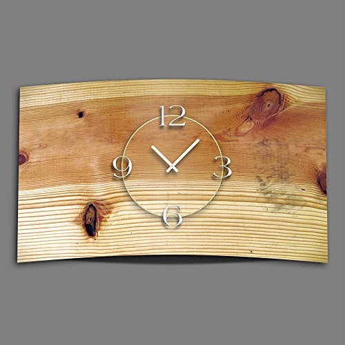dixtime Vintage Holz Optik Designer Wanduhr modernes Wanduhren Design leise kein Ticken 3D-0285