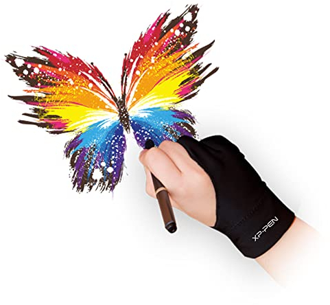 XP-PEN Drawing Anti-fouling Lycra Graphics Two-Finger Glove S/M/L Size (M)