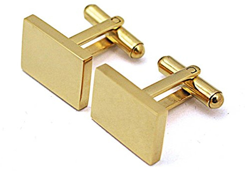 couya Hombres de la joyería Chapado en oro 316L rectangular de acero inoxidable camisa Gemelos para Boda Negocio Regalos