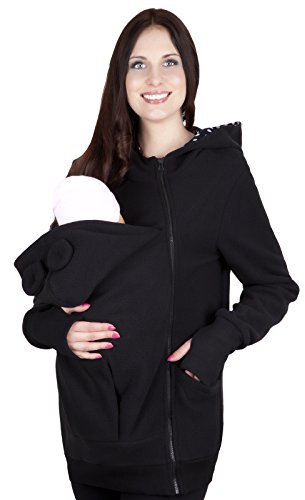 Mija - Maternité chaude Sweet ? capuche / Pull pour deux / Pour porter les bébés 4019A (EU 36, Noir)