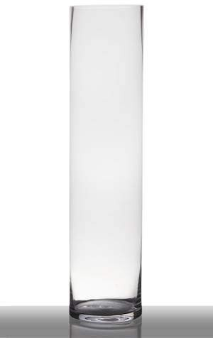 INNA-Glas Vaso da Pavimento in Vetro Sansa, Cilindro/Rotondo, Trasparente, 80cm, Ø 19cm - Portacandela Decorativo/Portalumino in Vetro