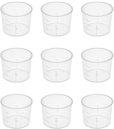 Othmro Messbecher, 15 ml, PP-Kunststoff, Messbecher, transparent, für Labor, Küche, Flüssigkeiten, 50 Stück