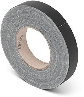 Tygband Gaffa, matt tejp av PE-belagt tyg, starkt självhäftande gaffetstejp med naturgummi, bredd 25 mm x längd 50 m, 0,31 mm tjock, matt svart