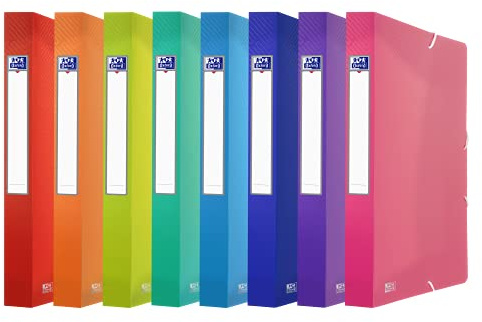 Oxford Samlingsbox A4, ryggbredd 4 cm, tillverkad av plast, 8 färger, 10-pack