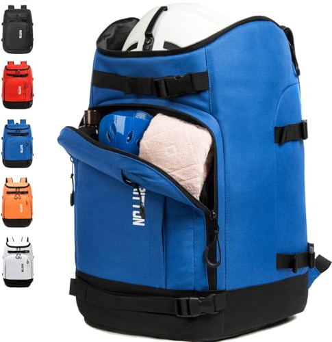 MARITTON Skischuhtasche - Stiefel Reiserucksack für Snowboard & Skischuhe, Helm, Brille, Handschuhe & Zubehör (Blau)